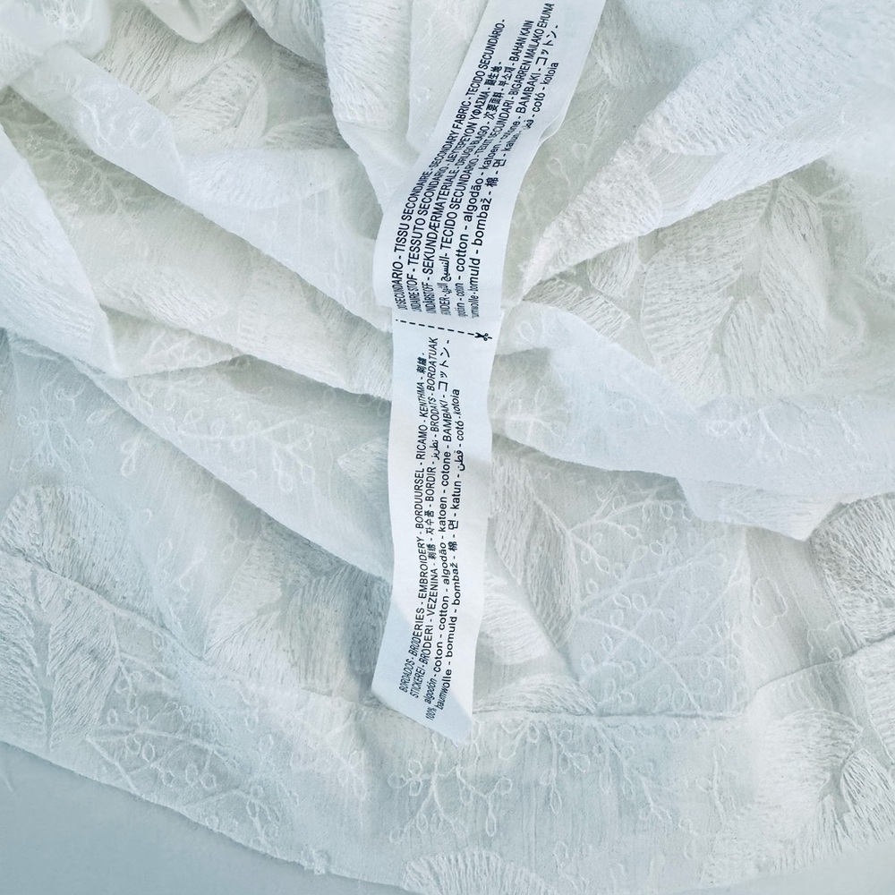 Zara - White Sheer Floral Button-Up Dress/Duster - Sheer Unique Design - Picture 10 of 15